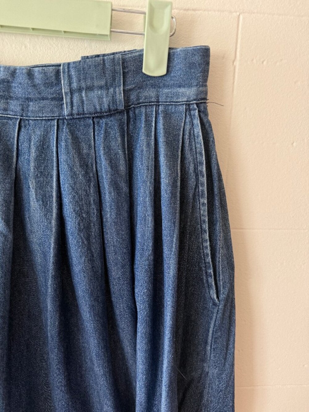 Polo Ralph Lauren | Vintage 90s Pleated Denim Maxi Skirt | Size 12 - Picture 5 of 9